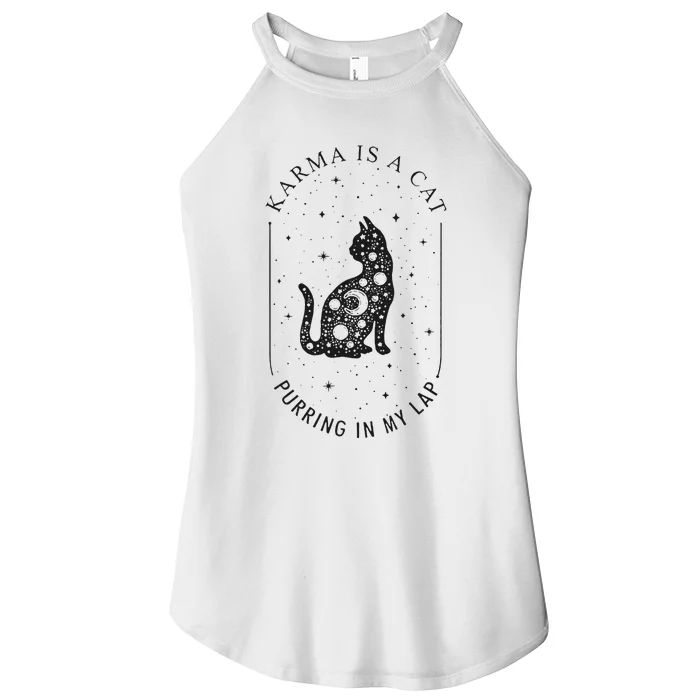 Karma Is A Cat Purring In My Lap Cause It Loves Me Women’s Perfect Tri Rocker Tank