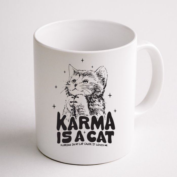 Karma Is A Cat Shirts Taylor Eras Cat Lover Front & Back Coffee Mug