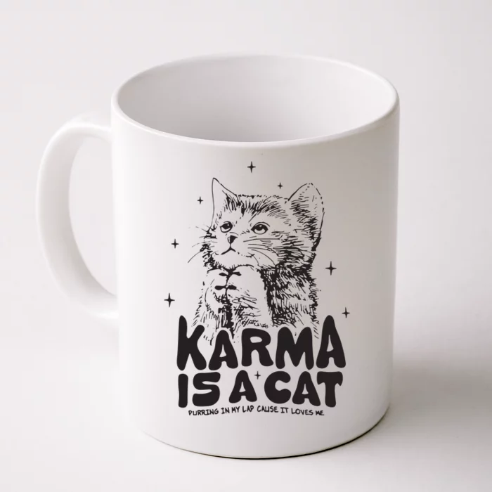 Karma Is A Cat Shirts Taylor Eras Cat Lover Front & Back Coffee Mug