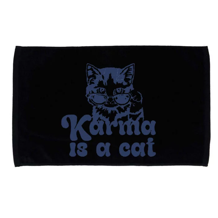 Karma Is A Cat Microfiber Hand Towel