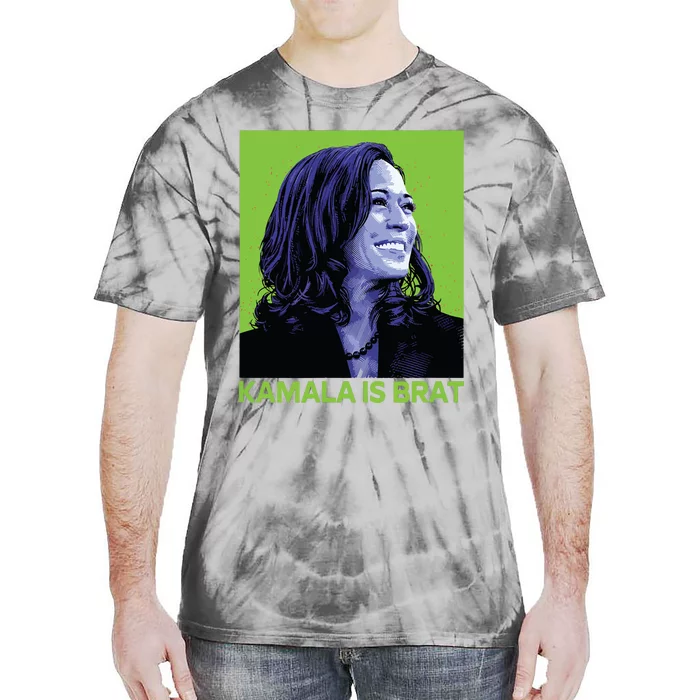 Kamala Is Brat Funny Sarcastic Tie-Dye T-Shirt