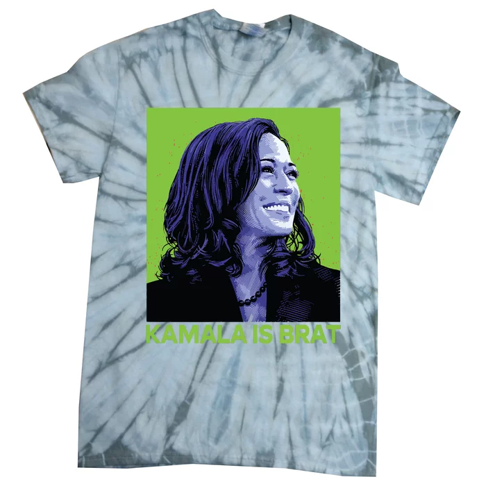 Kamala Is Brat Funny Sarcastic Tie-Dye T-Shirt