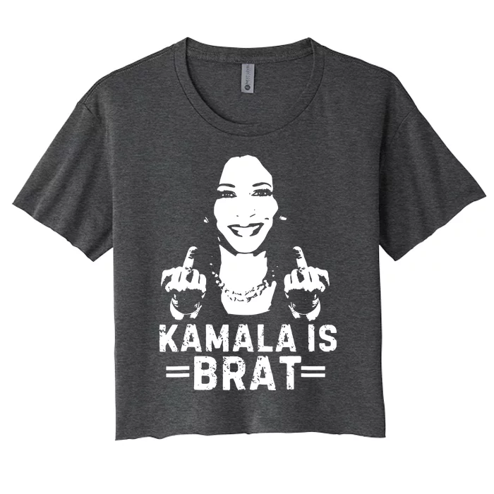 Kamala Is Brat Cute Quotes For Women Girl Women's Crop Top Tee