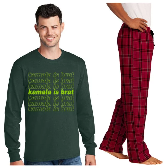 Kamala Is Brat Meme Kamala Harris 2024 Long Sleeve Pajama Set