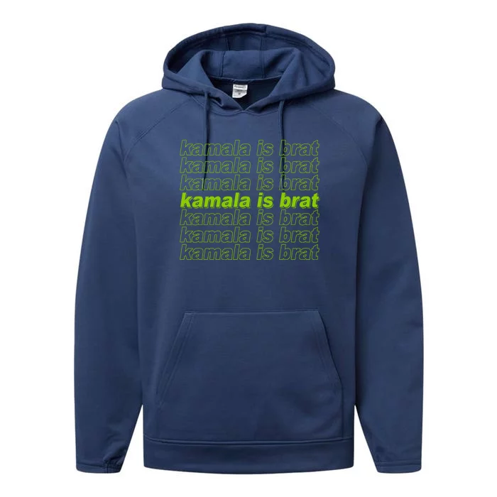 Kamala Is Brat Meme Kamala Harris 2024 Performance Fleece Hoodie