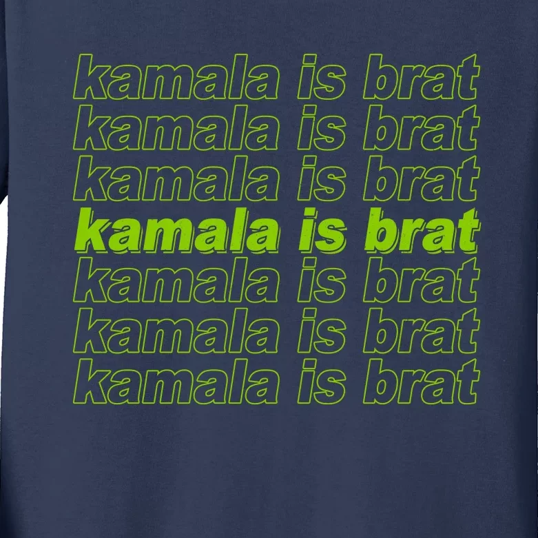 Kamala Is Brat Meme Kamala Harris 2024 Kids Long Sleeve Shirt