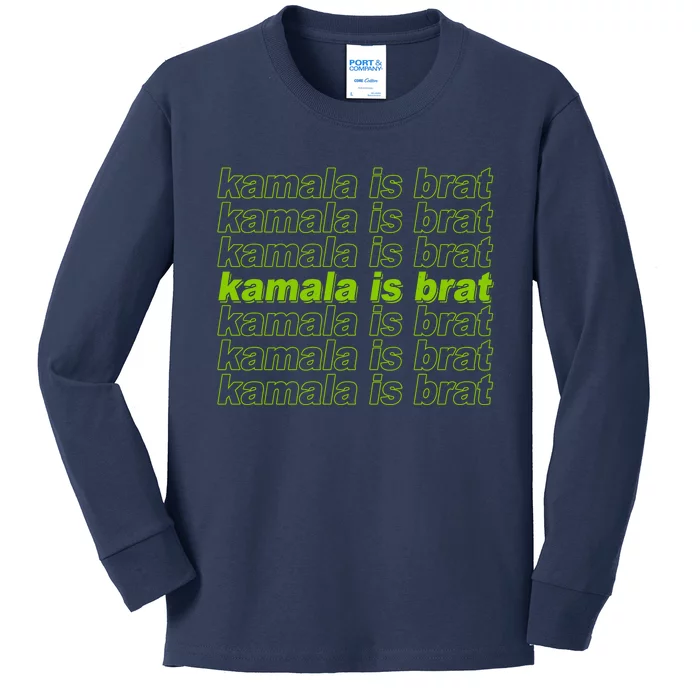 Kamala Is Brat Meme Kamala Harris 2024 Kids Long Sleeve Shirt