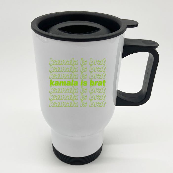 Kamala Is Brat Meme Kamala Harris 2024 Front & Back Stainless Steel Travel Mug