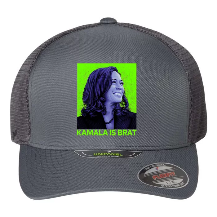 Kamala Is Brat Funny Sarcastic Flexfit Unipanel Trucker Cap