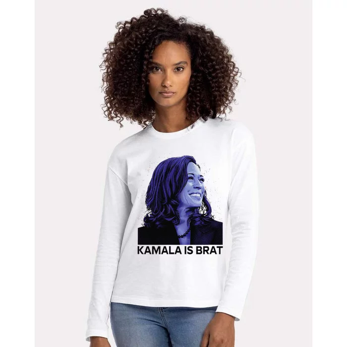 Kamala Is Brat Funny Sarcastic Womens Cotton Relaxed Long Sleeve T-Shirt