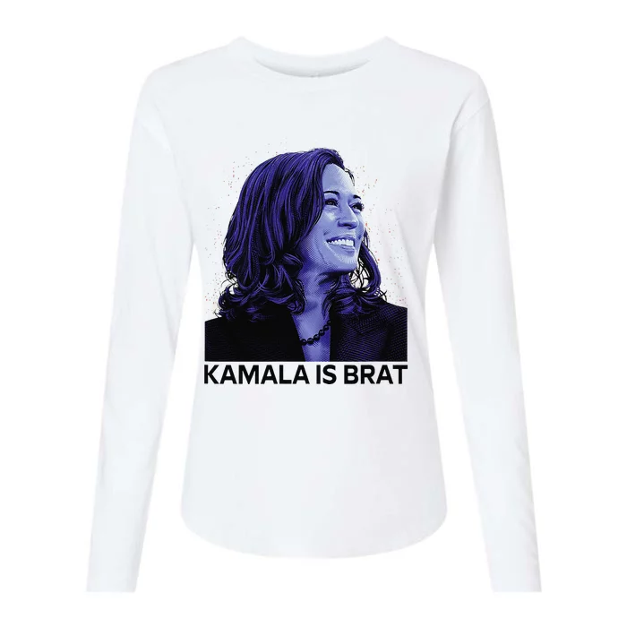 Kamala Is Brat Funny Sarcastic Womens Cotton Relaxed Long Sleeve T-Shirt