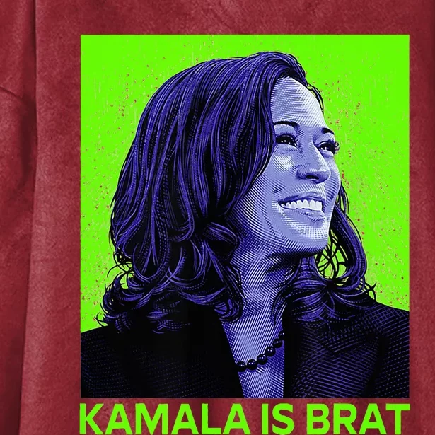 Kamala Is Brat Funny Sarcastic Hooded Wearable Blanket