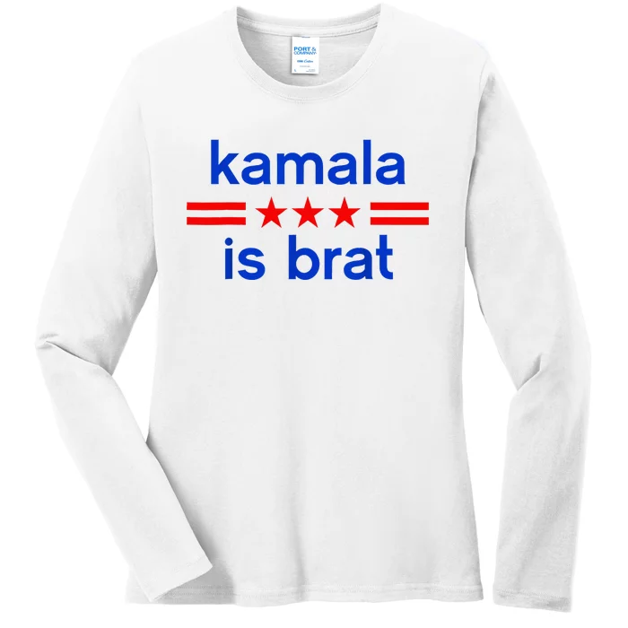 Kamala Is BratCute Quotes American Ladies Long Sleeve Shirt