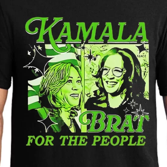 Kamala Is Brat 2024 Funny Green Pajama Set