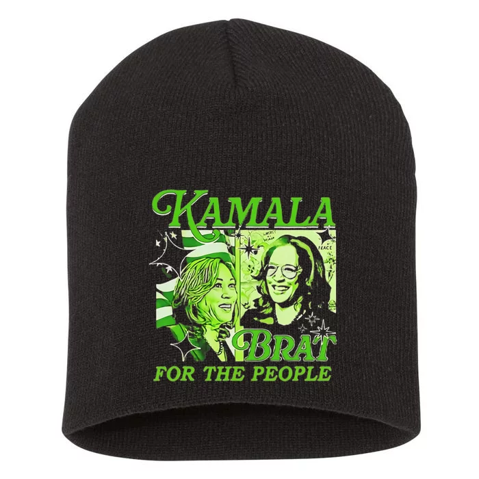 Kamala Is Brat 2024 Funny Green Short Acrylic Beanie