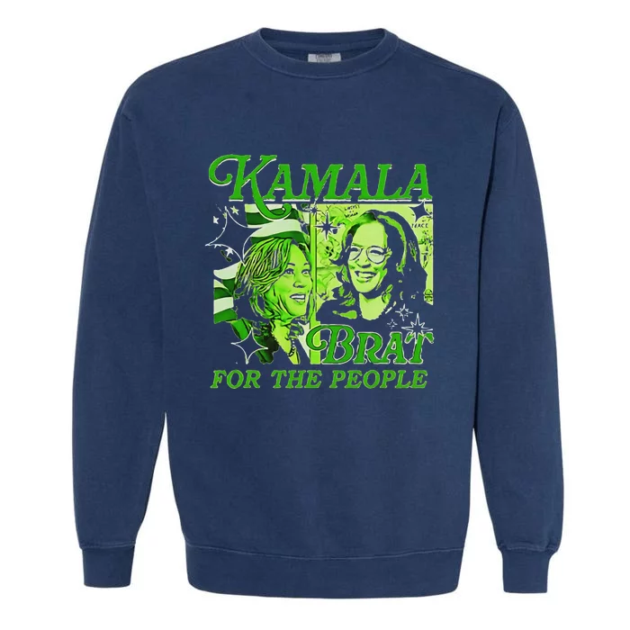 Kamala Is Brat 2024 Funny Green Garment-Dyed Sweatshirt