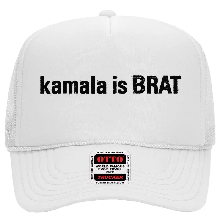 Kamala Is Brat High Crown Mesh Trucker Hat