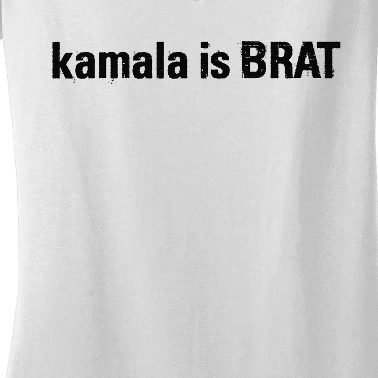 Kamala Is Brat Women's V-Neck T-Shirt