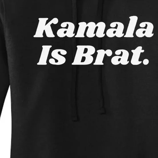 Kamala Is Brat Funny Messy Bun Women's Pullover Hoodie