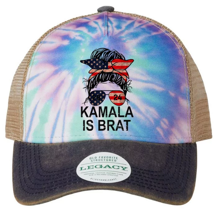 Kamala Is Brat Funny Quotes Feminist Legacy Tie Dye Trucker Hat