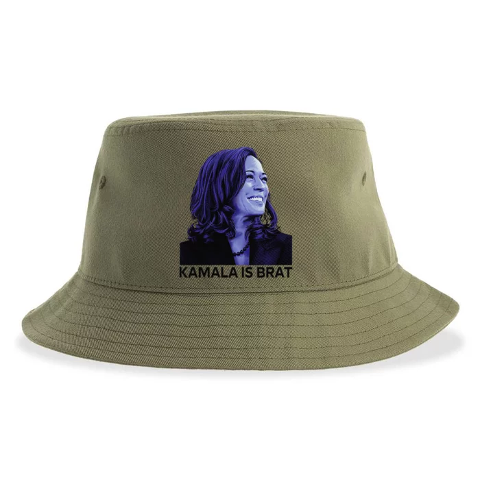 Kamala Is Brat Funny Sarcastic Sustainable Bucket Hat