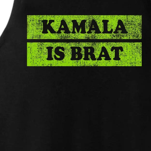 Kamala Is Brat Funny Usa Humor Meme Green Text Ladies Tri-Blend Wicking Tank