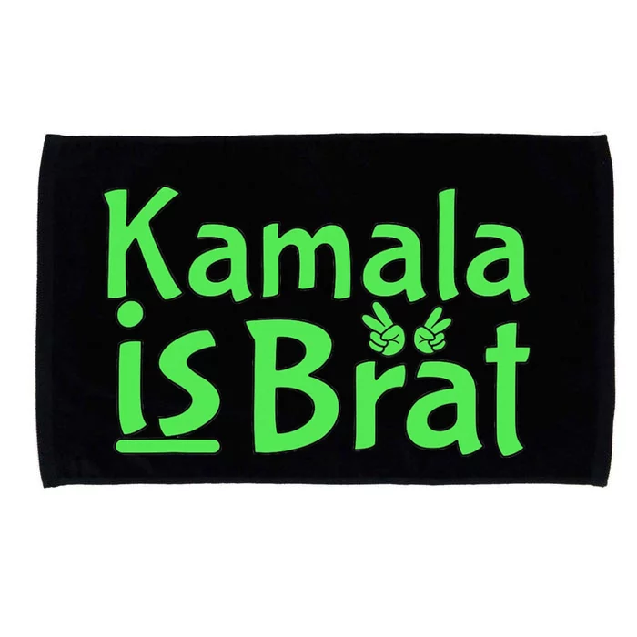 Kamala Is Brat Funny Sarcastic Microfiber Hand Towel