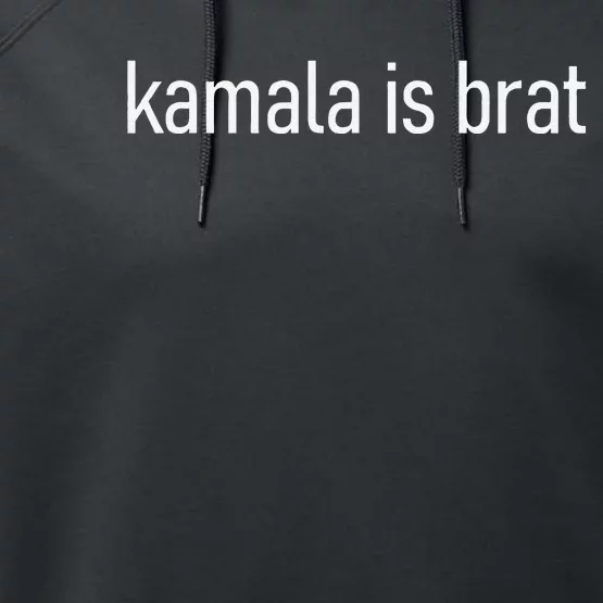 Kamala Is Brat Lime Green Brat Performance Fleece Hoodie