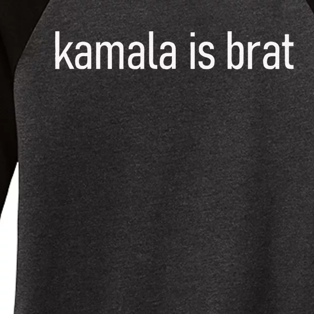 Kamala Is Brat Lime Green Brat Women's Tri-Blend 3/4-Sleeve Raglan Shirt