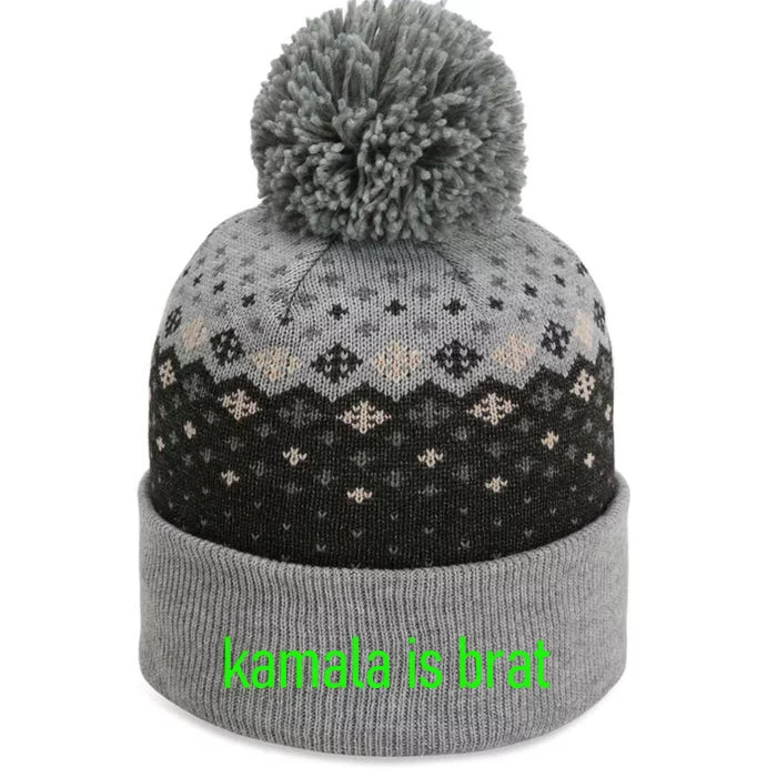 Kamala Is Brat Lime Green Brat The Baniff Cuffed Pom Beanie