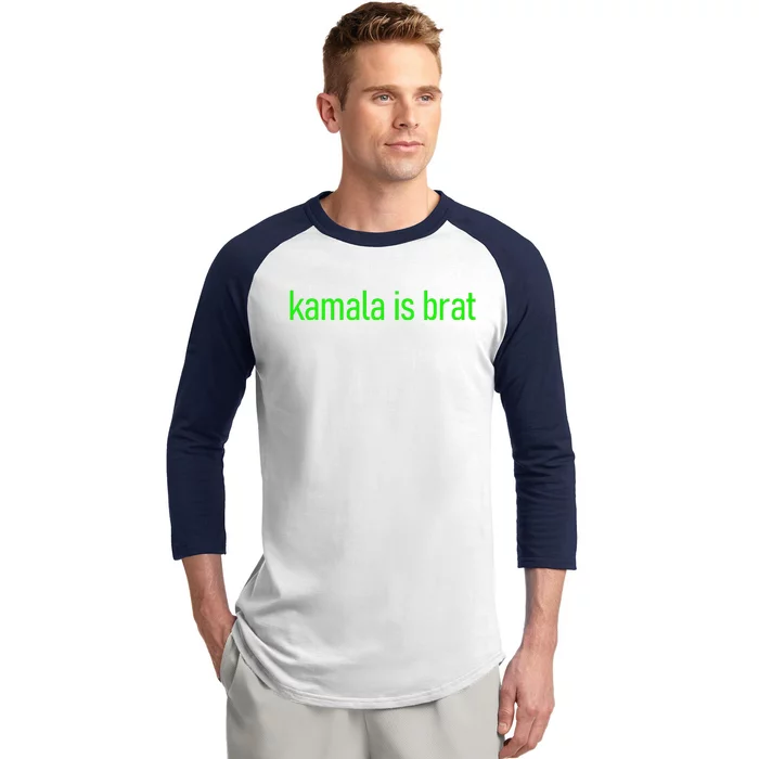 Kamala Is Brat Lime Green Brat Baseball Sleeve Shirt