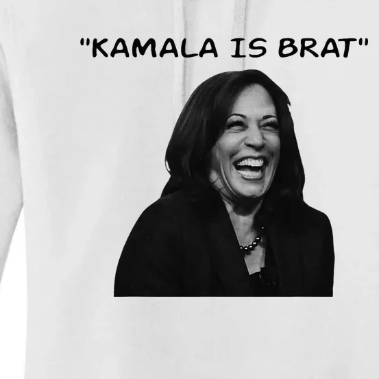 Kamala Is Brat Funny Usa Humor Meme Green Text Women's Pullover Hoodie