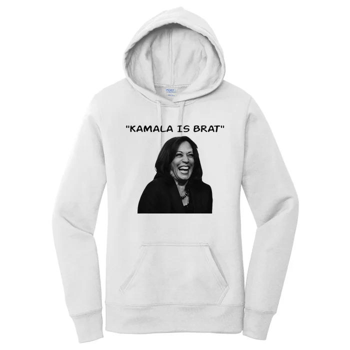 Kamala Is Brat Funny Usa Humor Meme Green Text Women's Pullover Hoodie