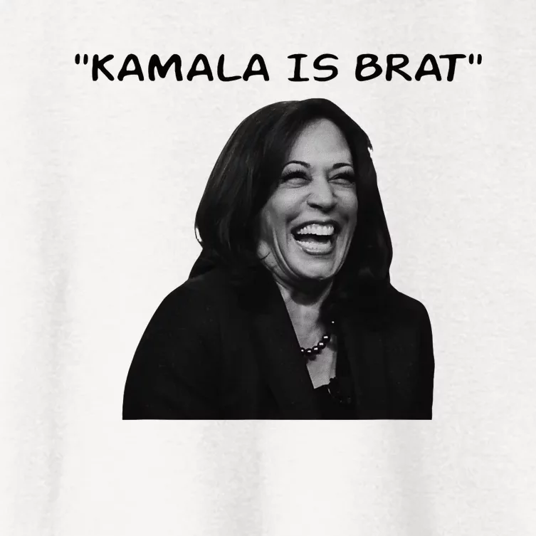 Kamala Is Brat Funny Usa Humor Meme Green Text Women's Crop Top Tee