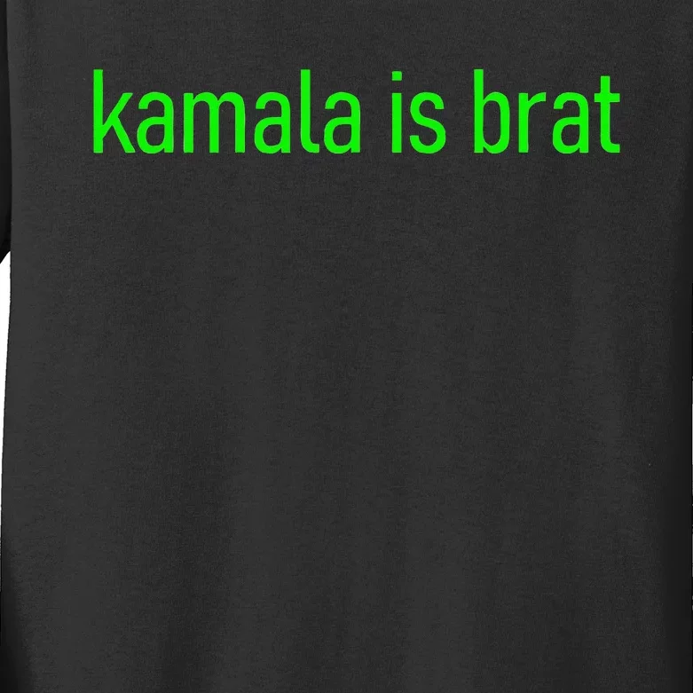 Kamala Is Brat Meme Kids Long Sleeve Shirt