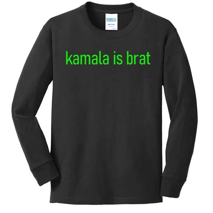 Kamala Is Brat Meme Kids Long Sleeve Shirt