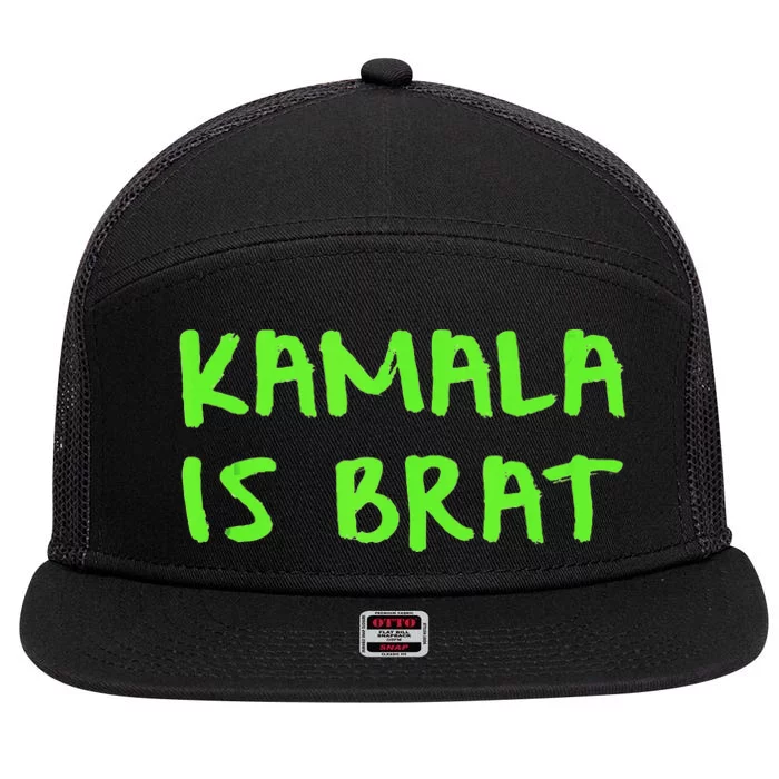 Kamala Is Brat 7 Panel Mesh Trucker Snapback Hat