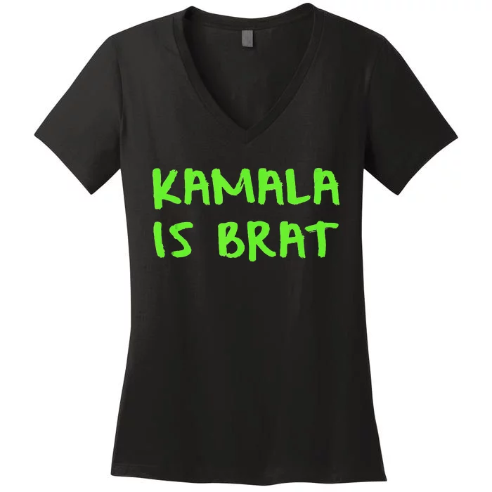 Kamala Is Brat Women's V-Neck T-Shirt