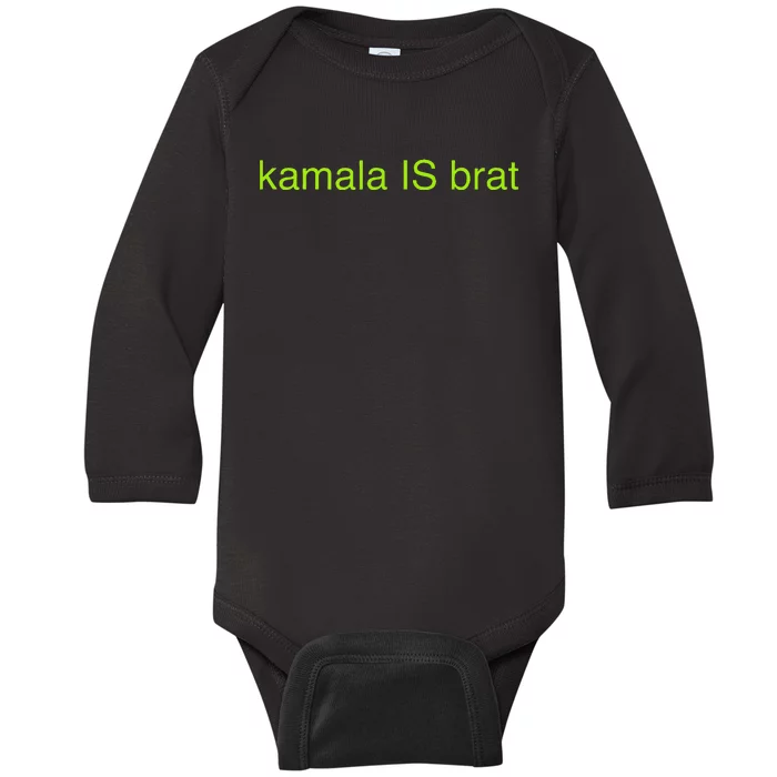 Kamala Is Brat Funny Pop Culture Ie Usa President 2024 Baby Long Sleeve Bodysuit