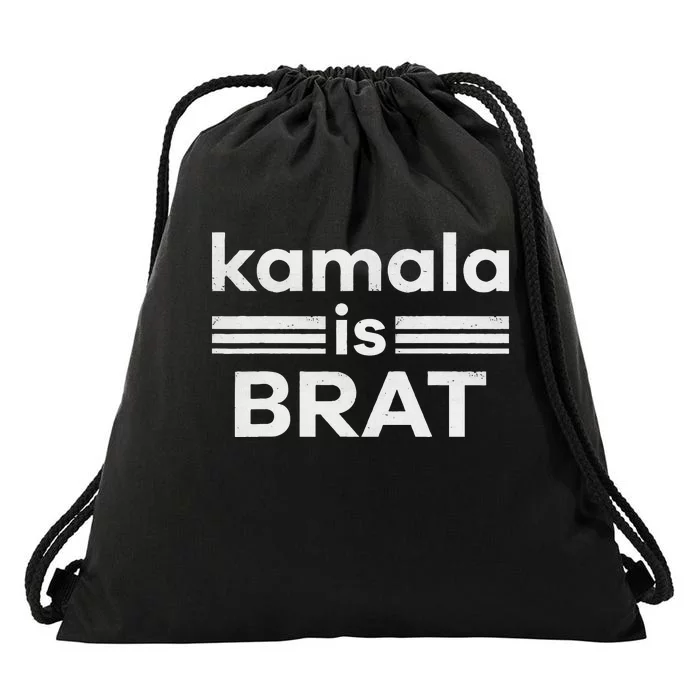 Kamala Is Brat Drawstring Bag