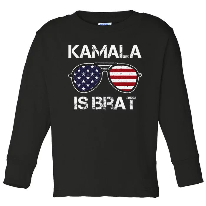 Kamala Is Brat Toddler Long Sleeve Shirt