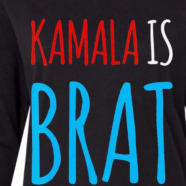 Kamala Is Brat V Neck Womens Cotton Relaxed Long Sleeve T-Shirt