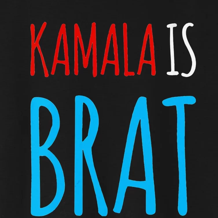 Kamala Is Brat V Neck Women's Crop Top Tee