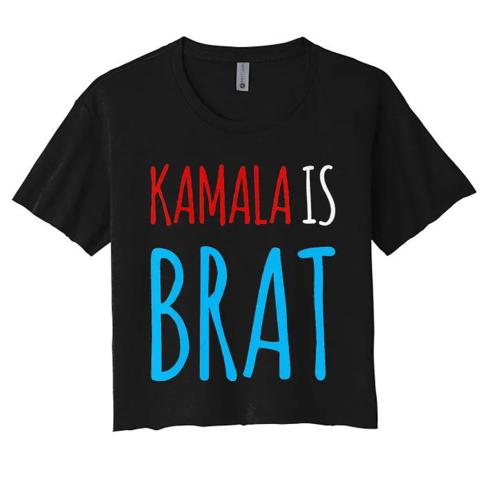 Kamala Is Brat V Neck Women's Crop Top Tee