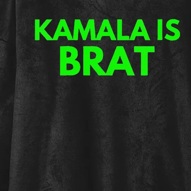 Kamala Is Brat V Neck Hooded Wearable Blanket