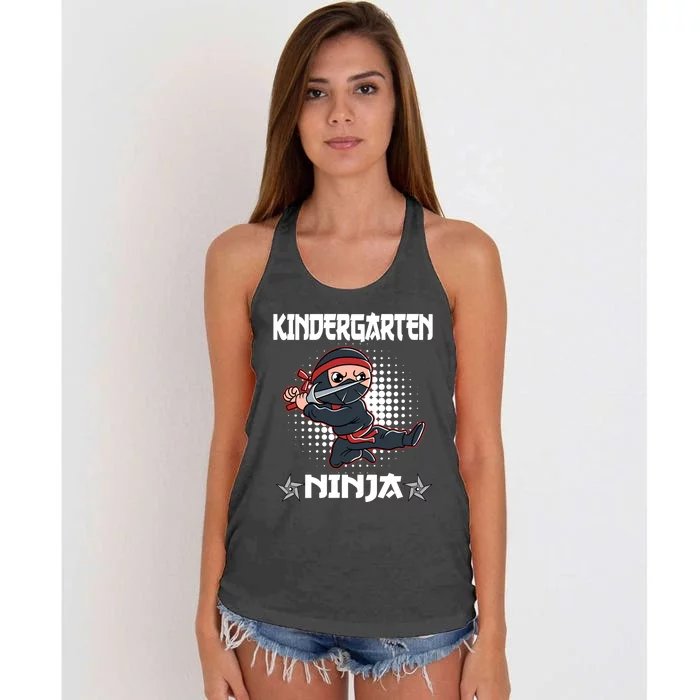 Kindergarten I Come Ninja Fighter Kindergarten Cool Gift Women's Knotted Racerback Tank