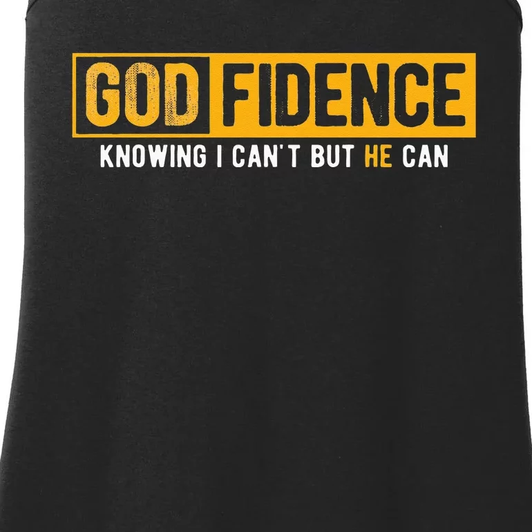 Knowing I Cant But He Can Christian Religious Jesus Ladies Essential Tank