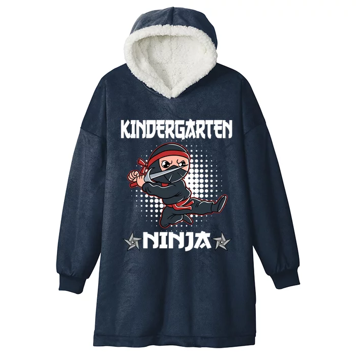 Kindergarten I Come Ninja Fighter Kindergarten Gift Hooded Wearable Blanket