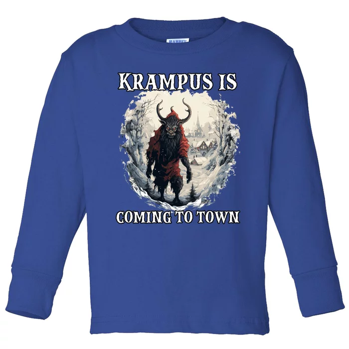 Krampus Is Coming Kramperl Krampus Costume Santa Claus Gift Toddler Long Sleeve Shirt