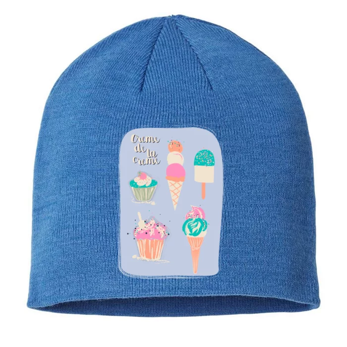 Kawaii Ice Cream Summer Vacay Party Beach Vibes Funny Funny Gift 8 1/2in Sustainable Knit Beanie